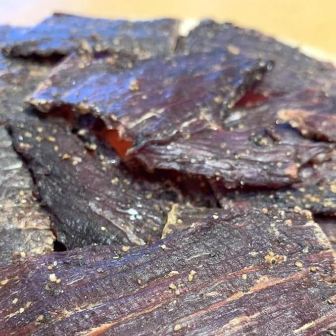 Old Fashioned Peppered Beef Jerky - No Frills Tough and Old Style Dry Beef Jerky - All Natural, Gluten Free, No Added Preservatives and No Added MSG, Healthy Protein Snacks, 2 oz (Pack of 3)