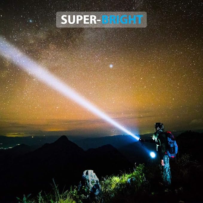 iToncs Rechargeable Flashlight, Pocket-Sized Torch with Super Bright High Lumens LED, Water Resistant, Zoomable, LED Tactical Flashlights with Clip, 4 Modes for Camping Hiking and Emergency(2 Pack)