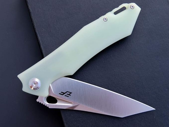 Eafengrow EF934 Pocket Knife D2 Steel Blade Folding Knife G10 Handle Liner Lock Camping Survival Tool Knives for Outdoor Camping Survival Hiking(jade)