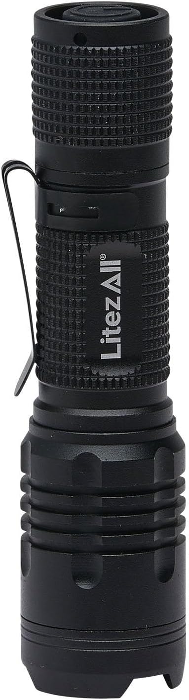 LitezAll 400 Lumen Tactical Flashlight, Compact LED Flashlight with Pocket Clip, Aerospace Aluminum Body, IPX2 Weather Resistant, Everyday Carry Flashlight for Outdoor, Work, and Emergency Use
