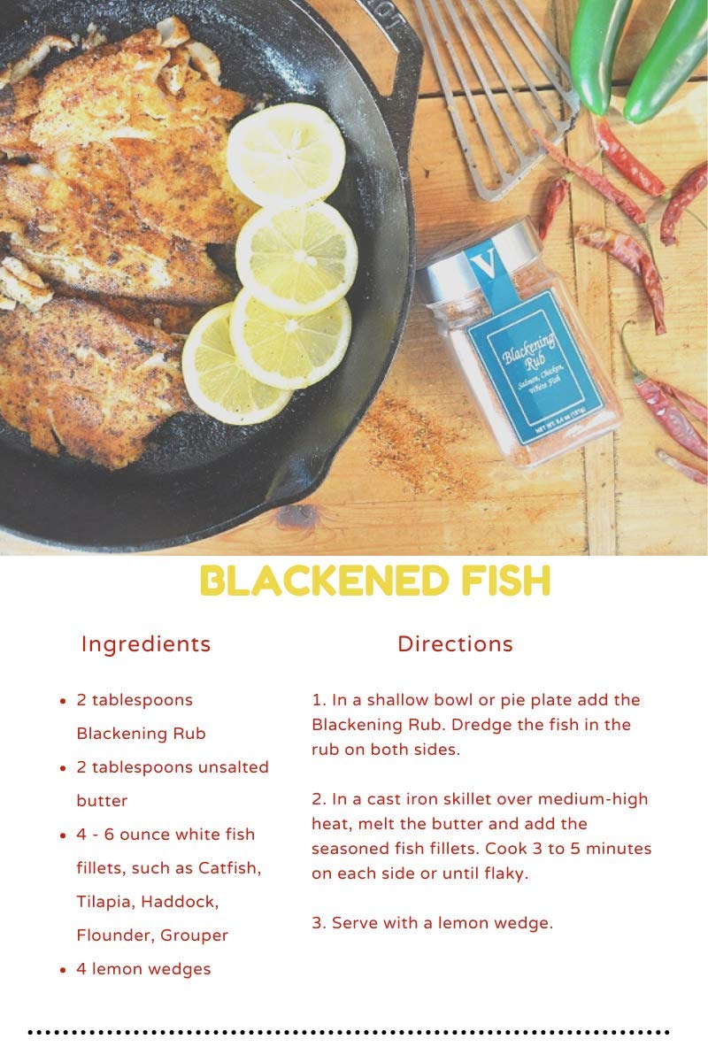 Blackening Seasoning Rub – Smoky Cajun Spice Blend with Garlic, Cumin & Chipotle for Fish, Chicken & Steak (6.4 oz, Pack of 2)