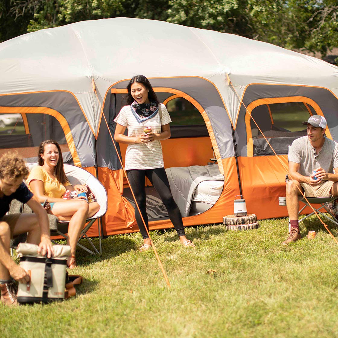 CORE 12 Person Tent | Large Multi Room Family Cabin Tent with Carry Bag for Outdoor Car Camping |