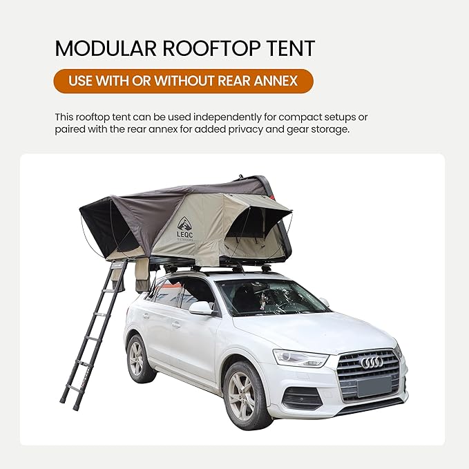 Rooftop Tent Hard Shell – Waterproof Car Tents with Modular Annex Room, Skylight & Rear Awning, Easy Up Roof with Ladder, 2–3 Person Tents for Overlanding & Car Camping