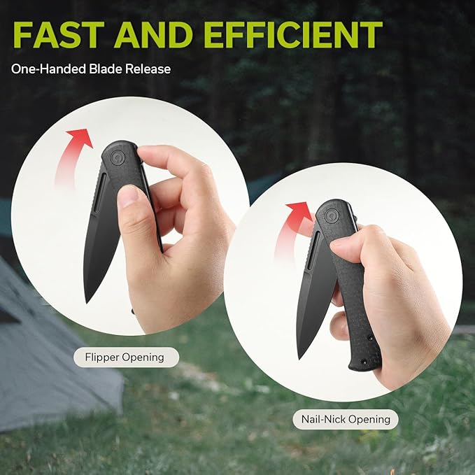 CIVIVI Caetus Pocket Knife for Men,Flipper Knife with 3.48" 14C28N Steel Blade Burlap Micarta Handle, Pocket Folding Knife with Clip for Ideal Gift C21025C-2