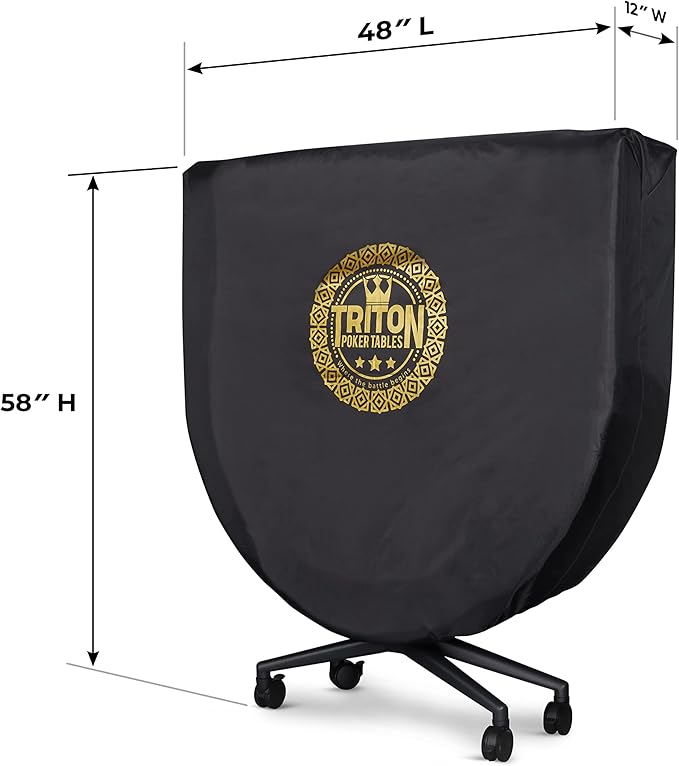 Triton Foldable Poker Table for 10 Players with Poker Chips Set 300- Soft-Padded Armrest, Individual Cup Holders - Premium Poker Chips, Long Lasting Poker Table