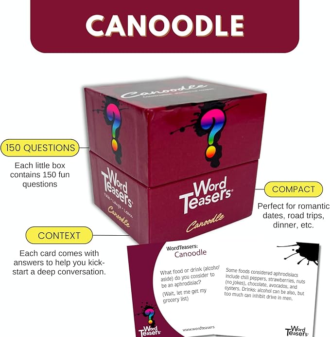 ? WORD TEASERS Canoodle Couples Conversation Cards ??Couple Game for Adults Date Night ??150 Relationship Building Question Cards