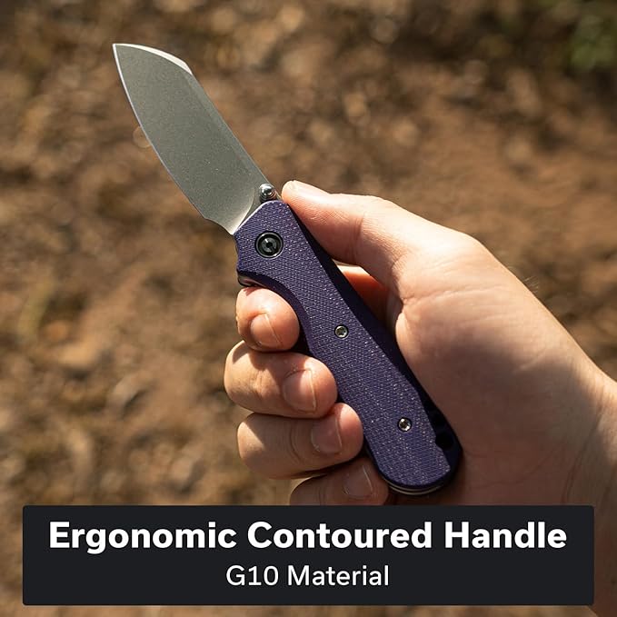 CIVIVI Crabby Pocket Knife, EDC Folding Knife for Men Women with Swedish 14C28N Blade Contoured G10 Handle, Designed by Ken Onion Jr. C24055-2