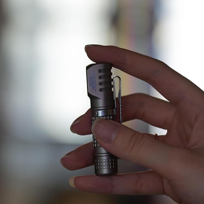 Manker E02 III EDC Flashlight - 400 Lumens, Rechargeable 10440/AAA, Magnetic Base, IP68 Waterproof, Clip-on Work Light for Camping, Hiking & Emergency (Titanium - Bead Blasted, 4000K High CRI 90+)