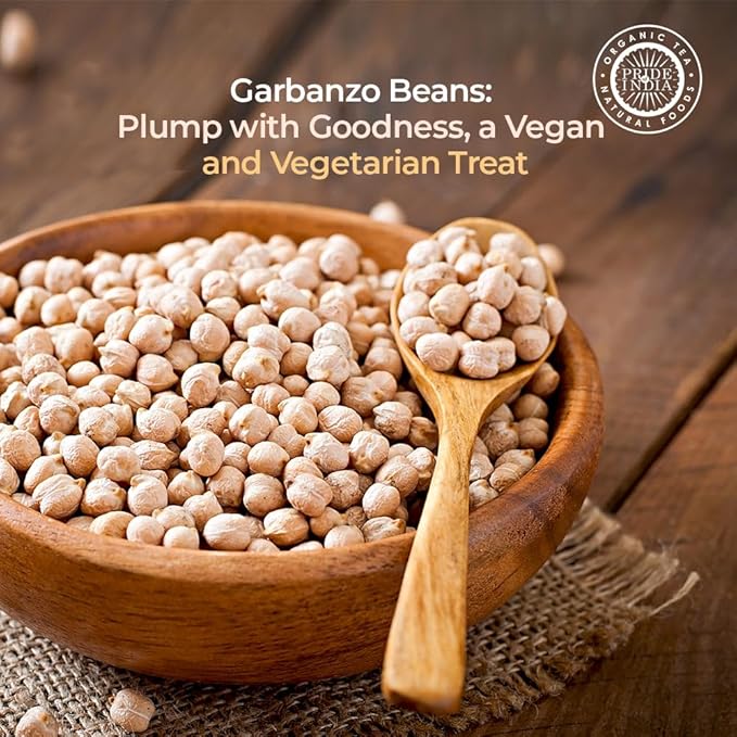 Pride Of India - PACK of 6 - Indian Whole White Garbanzo Beans 10mm - Protein & Fiber Rich Kabuli Chana, 3 Pound Jar
