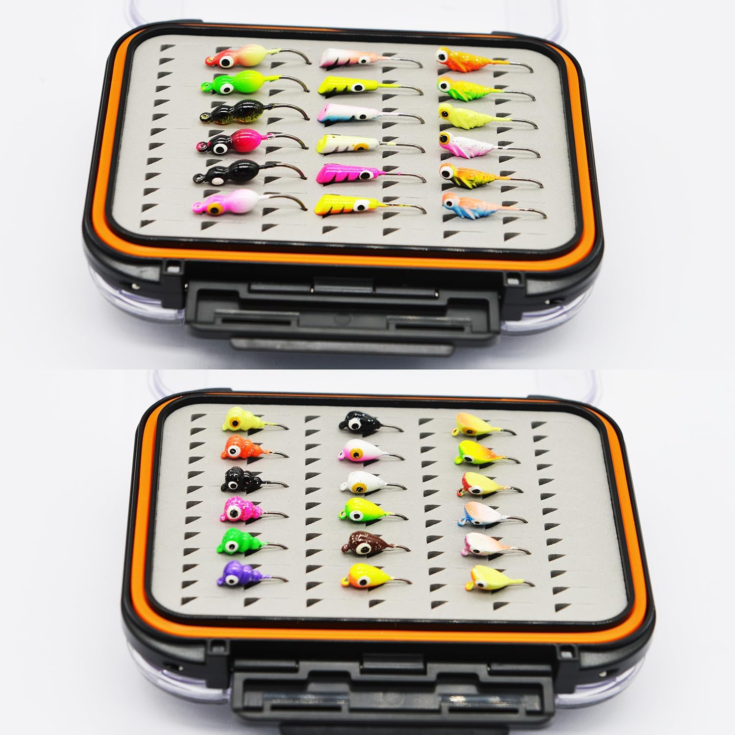 Alichino Ice Fishing Jig Set Ice Fishing Lures for Panfish Crappie, Ice Jig Head Hook Set (Lead ice