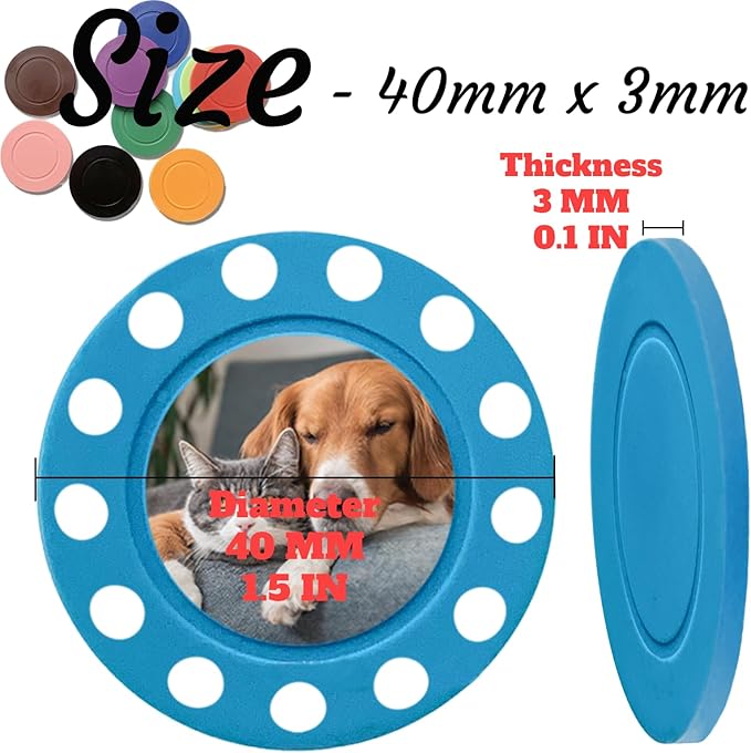 Custom Poker Chips Personalized Plastic Poker Chips with Logo Funny Parties Chips Print Your Photo or Text Golf Ball Markers for Putting Green Blue