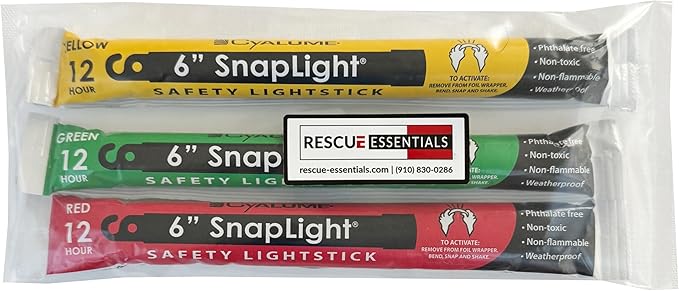 Rescue Essentials CYALUME TRIAGE Light Stick Combo (3 Pack)