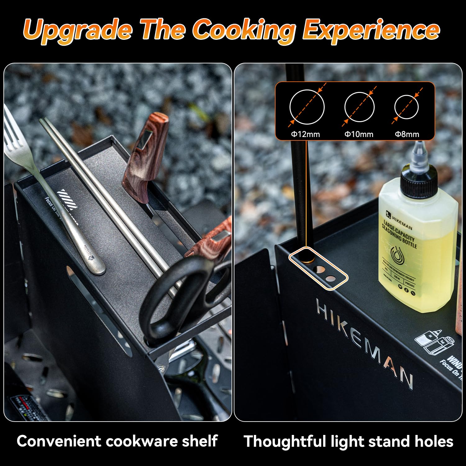 HIKEAMN Camping Stove Windscreen - Outdoor Folding Gas Stove Windshield,Camping Wind Blocker,Cooker