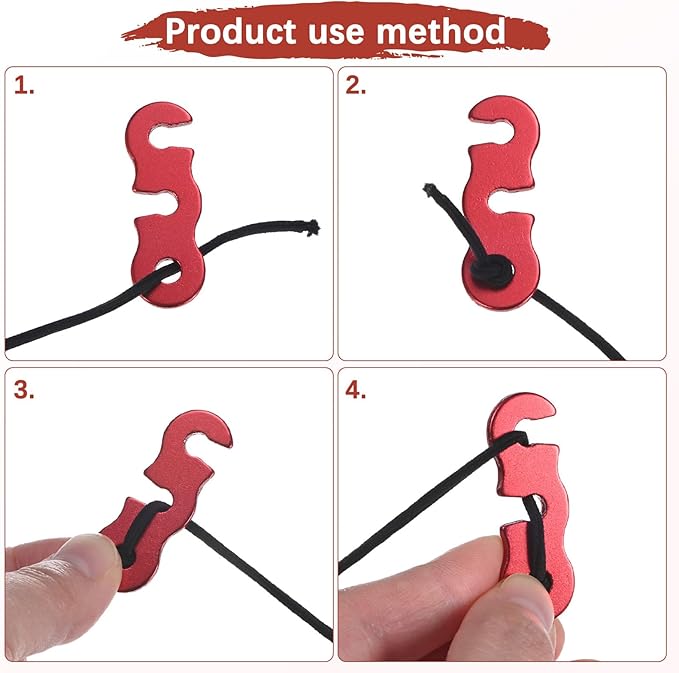 Rope Tensioner Aluminum Alloy [30PCS] - Guyline Cord Adjusters Use for Camping & Hiking & Picnic & Outdoor Activities- [Gold-1.7IN] Tent Rope Adjuster