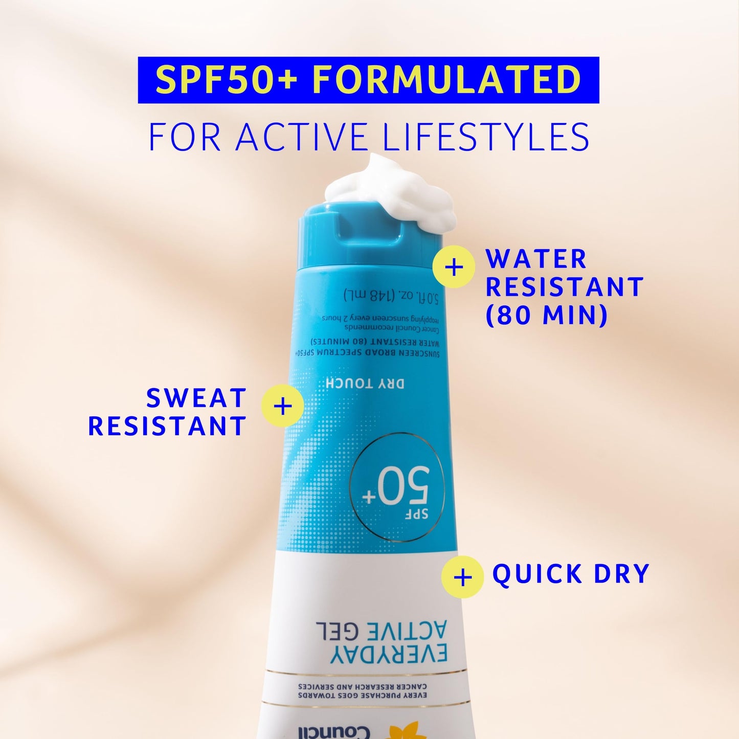 Cancer Council Everyday Active Gel Body Sunscreen, SPF 50+, 5 FL OZ