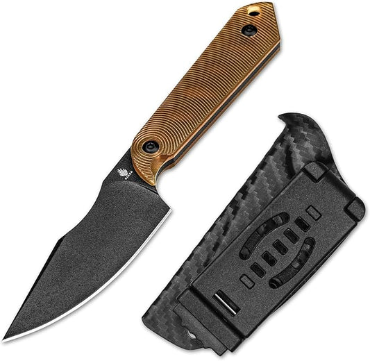 Kizer Harpoon Mini Fixed Blade Knife with Sheath, 3V Steel Blade Hunting Knife, PEI Handle Camping EDC Knives for Camping, Hiking, Survival 1040S5