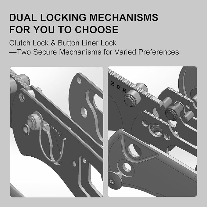 Kizer Drop Bear 2 Pocket Knife, 2.96" Nitro-V Clip Point Blade Folding Knife with Brown Micarta Handle, Button Liner Lock EDC Knives with Jimping on Spine for Men Women V3619.2CC1