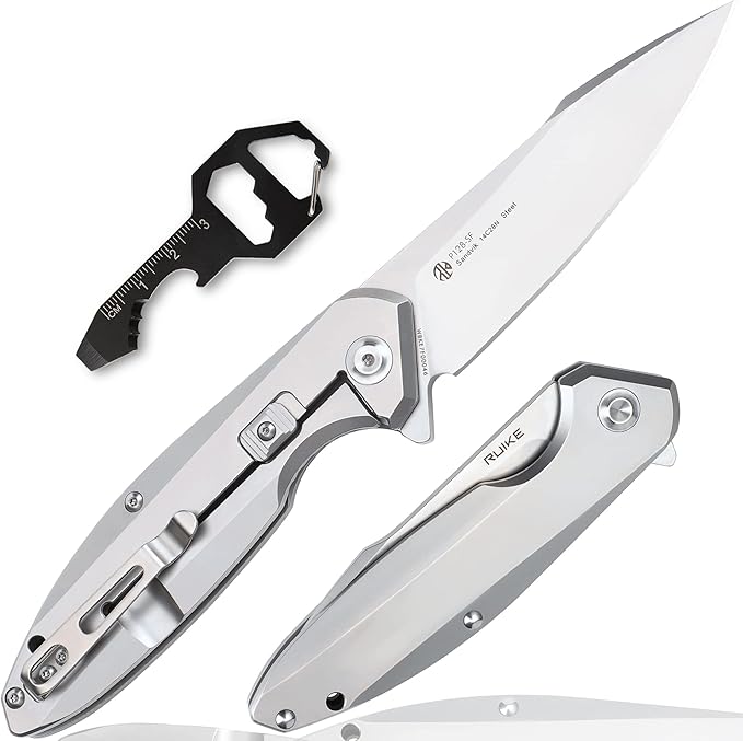 Ruike Pocket Camping Folding Knife,14c28n,Frame Lock,Ball Bearing,Flipper Fast Opening,Harnd 3.66" Big Large Blade Stainless Steel,Tactical Hunting Survival Gravity Microtech,Edc Belt Clip,Tac Heavier Rescue Self Cool Outdoor Gear,Tool for Men Father