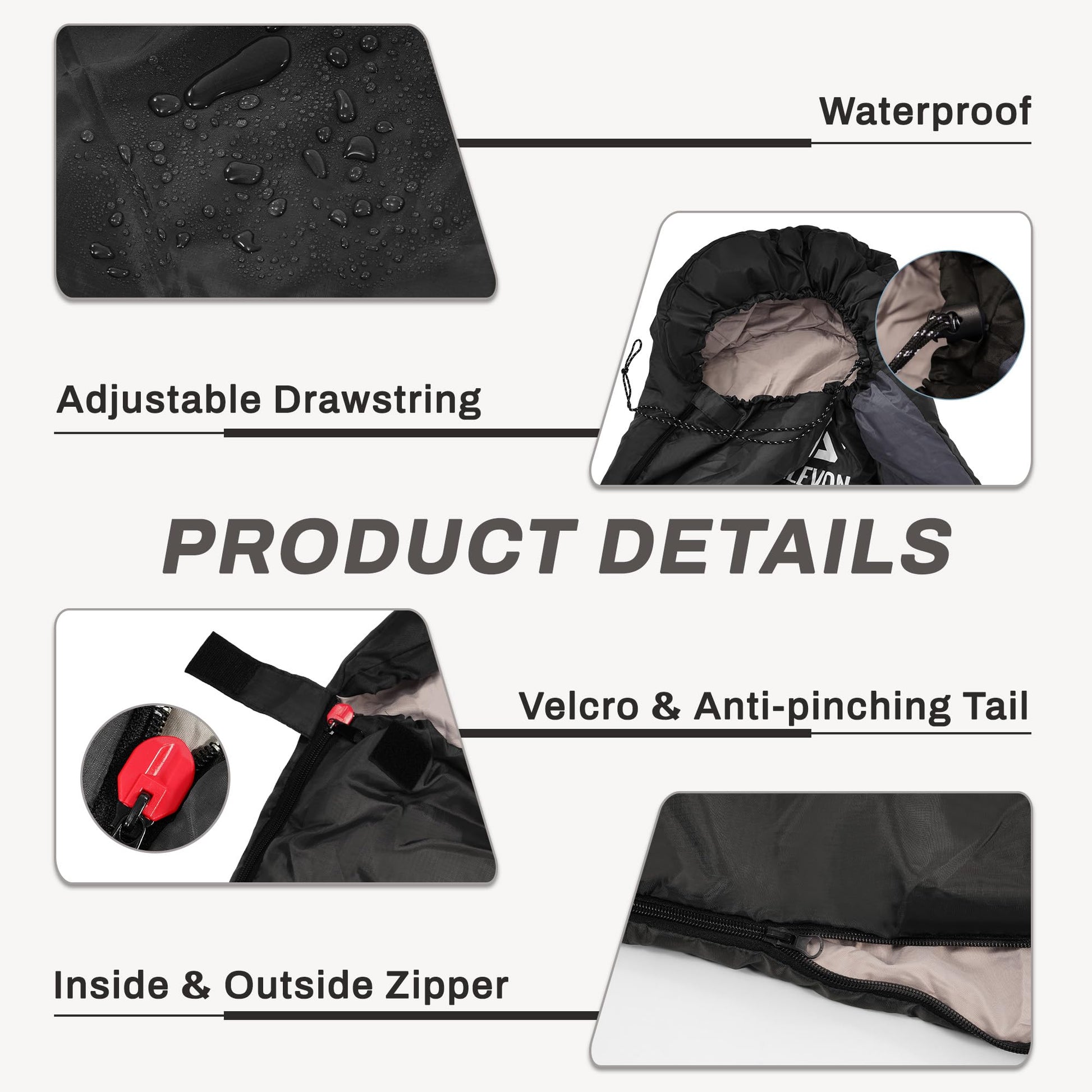 Elevon Sleeping Bag for Adults Teens Kids Cold Warm Weather, Portable Waterproof & Lightweight