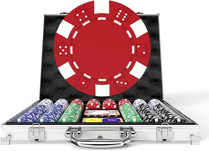 Poker Chip Set, 500PCS 11.5g Casino Quality Poker Chips with Aluminum Case, Playing Cards, Dealer Button for Texas Hold'em, Blackjack, Casino Games