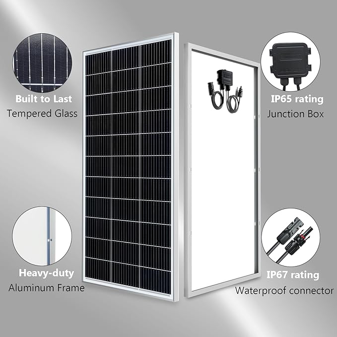 Solar Panel 300W 12V/24V, 2pcs 150W High-Efficiency Monocrystalline PV Module Power for Battery Boat Rvs Cabin and Other Off-Grid Applications (300W)
