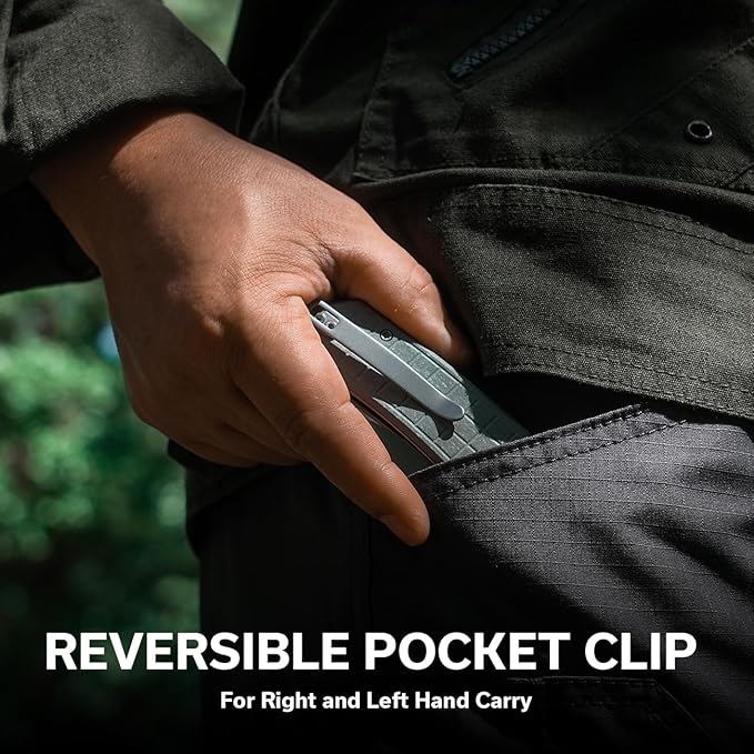 CIVIVI Tacticorix Pocket Knife for Men Women, EDC Flipper Folding Knife with 3.7" Nitro-V Blade G10 Handle for Camping Hunting C23055-3 (Gray)