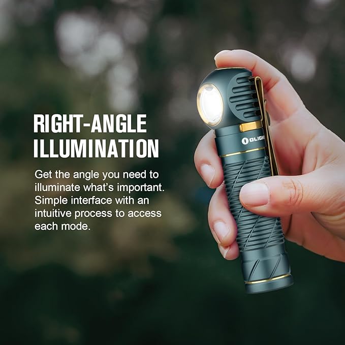OLIGHT Perun 2 LED Headlamp 2500 Lumens Rechargeable, Multi-Functional Right Angle MCC Waterproof Flashlight with Headband, Perfect for Night Camping, Hiking, Hunting (Dream Blue)