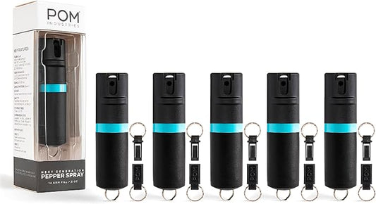 POM Pepper Spray Keychain, Quick Key Release for Instant Access, Flip Top Safety, Maximum Strength