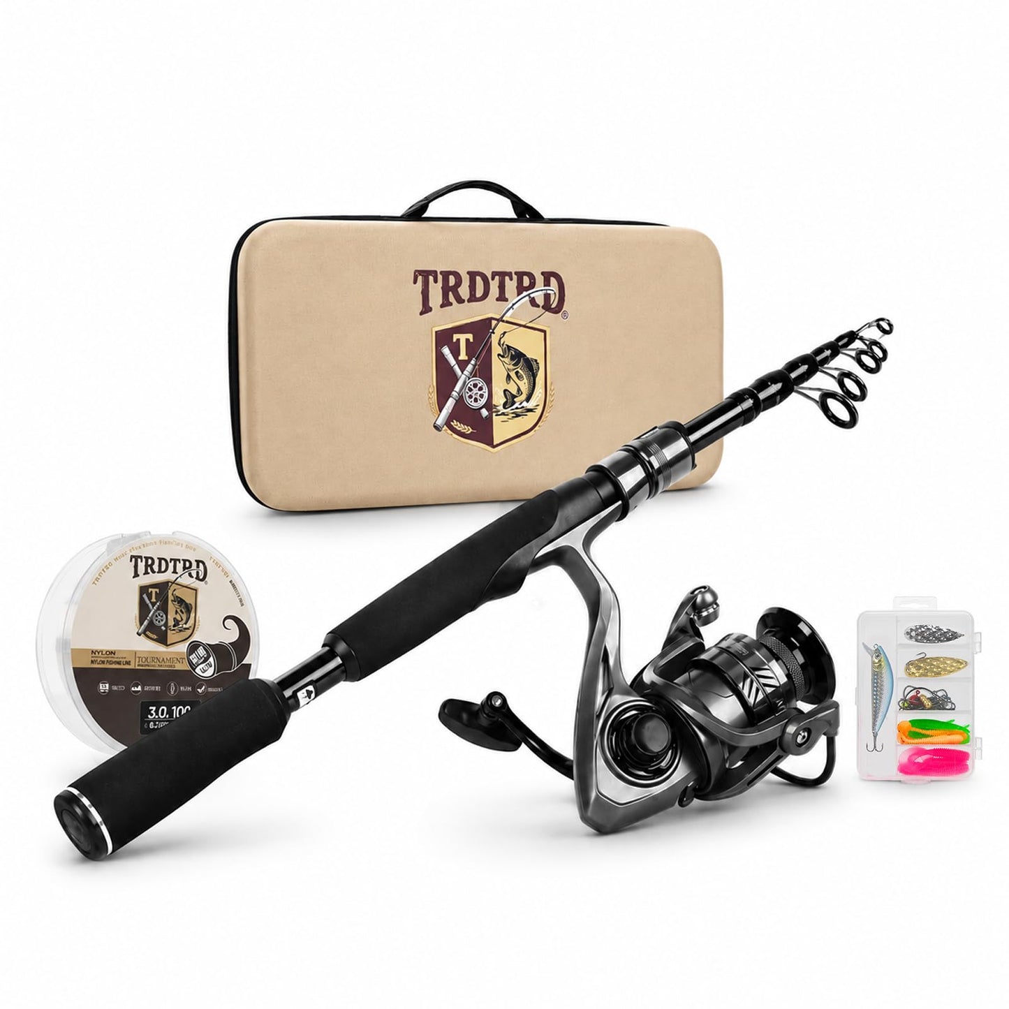 Fishing Rod and Reel Combo Kit—Telescopic Fishing Rod, Collapsible Fishing Rod, Portable Fishing