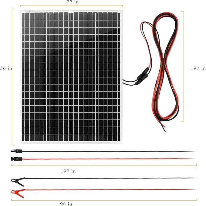 2 Pcs 100 Watt 12 Volt Monocrystalline Solar Panels Kit, with 30A 12V/24V PWM Charge Controller for Outdoor RV Boat Trailer Camper Marine Off-Grid Home (200 Watt with Accessories)