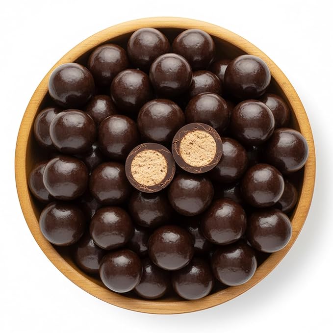 NY Spice Shop Dark Chocolate Espresso Chocolate Malt Balls Party Decorations - 8 Ounce Malted Milk Ball Candy Birthday Gifts - Chocolate Malted Milk Balls - Dark Chocolate Malt Ball Holiday Snacks