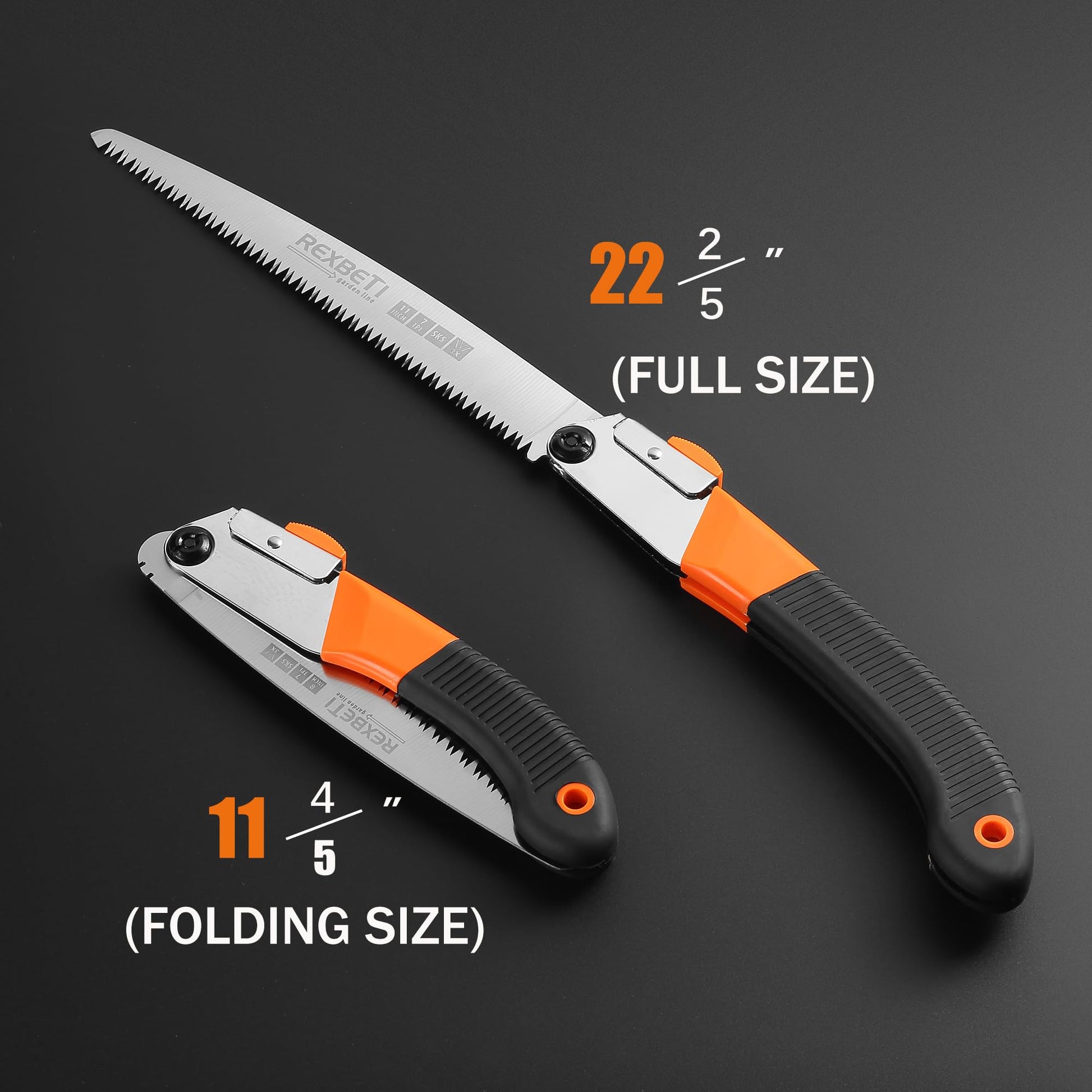 REXBETI 11-Inch Folding Saw, Heavy Duty Hand Saw, Wood & Camping, SK5 Steel