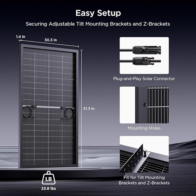 N-Type 16BB 400W Bifacial Solar Panel, 2Pcs 200 Watt Solar Panel 12V, 25% High Efficiency Monocrystalline PV Module for RV Camper Marine Home Rooftop Farm Off-Grid Systems (2 Pack 200W)
