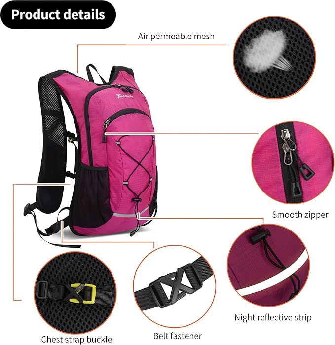 15L Small Hiking Backpack Lightweight Hydration Backpack for Men Women, Warterproof Hiking Daypack for Travel Cycling