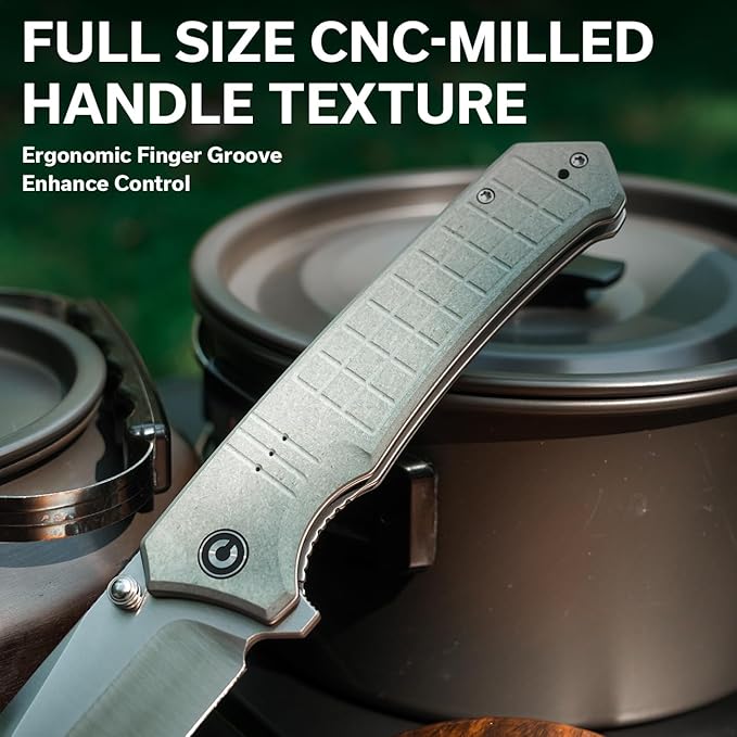 CIVIVI Tacticorix Pocket Knife for Men Women, EDC Flipper Folding Knife with 3.7" Nitro-V Blade G10 Handle for Camping Hunting C23055-3 (Gray)