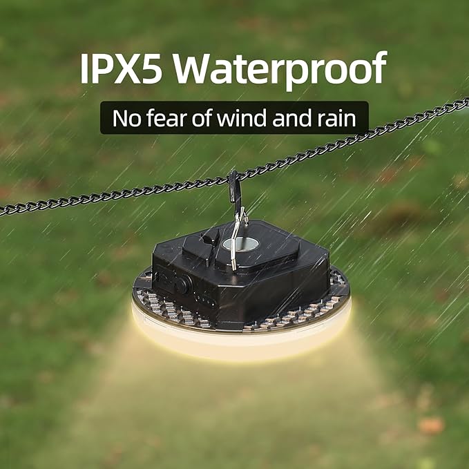 12000mAh (45W) Camping Hanging Tent Light Emergency Power Outage Lantern Home Use 4000LM 3 Modes IPX5 Waterproof Outdoor Walking Rock Climbing Work Rechargeable Camping Light