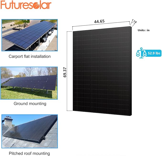 2PCS 445 Watt Solar Panels 12/24Volt Bifacial Solar Panel kit High Efficiency for RooftopPortable Power Station Farm Yacht and Other OffGrid Applications Total 890W