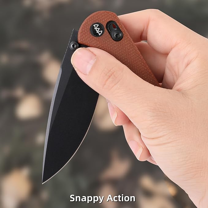 Folding Pocket Knife, 3.23" 14C28N Blade EDC Knife with Clip and Crossbar Lock, Small Pocket Knife for Men, Sharp Camping Hiking Hunting Survival Knives
