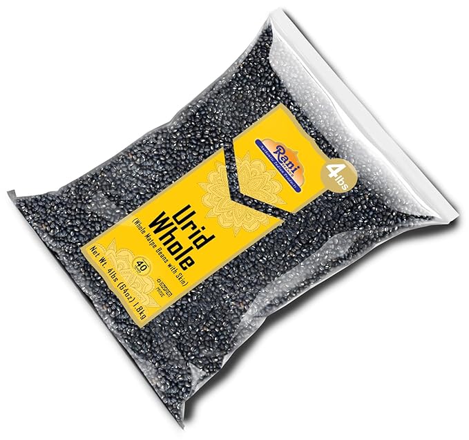 Rani Urid/Urad Whole Black (Matpe Beans with Skin) Indian Lentils 64oz (4lbs) 1.81kg Bulk~ All Natural | Gluten Friendly | Non-GMO | Kosher | Vegan | Indian Origin