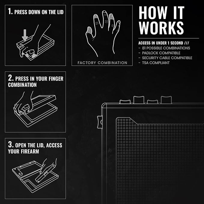 STOPBOX Gun Safe Alternative - Tactical Handgun Storage, Instant Access Portable Gun Case, TSA Compliant Gun Lock Box for Quick Handgun Access | RUSTIC FLAG + BLACK (2 Pack) | Full-Size Only