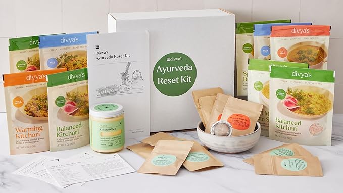 Divya's Ayurveda 3 Day Reset Kit - Easy to Prepare Plant-Based One-Pot Meals, Special Teas & Broths Blends for Gentle Nutritional Cleanse & Detox, Non-GMO, Gluten Free, Organic