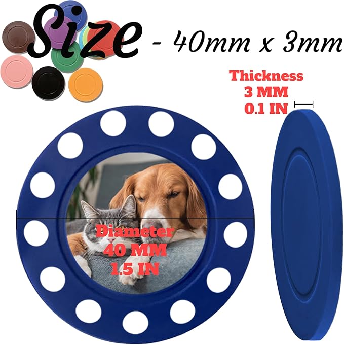Custom Poker Chips Personalized Plastic Poker Chips with Logo Funny Parties Chips Print Your Photo or Text Golf Ball Markers for Putting Green darkblue
