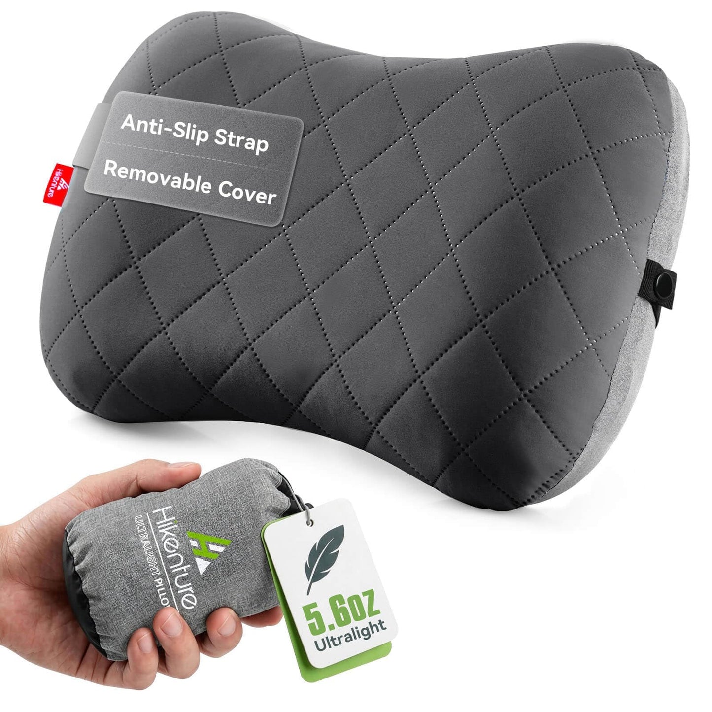 Hikenture Camping Pillow with Removable Cover, Ultralight Inflatable Pillow