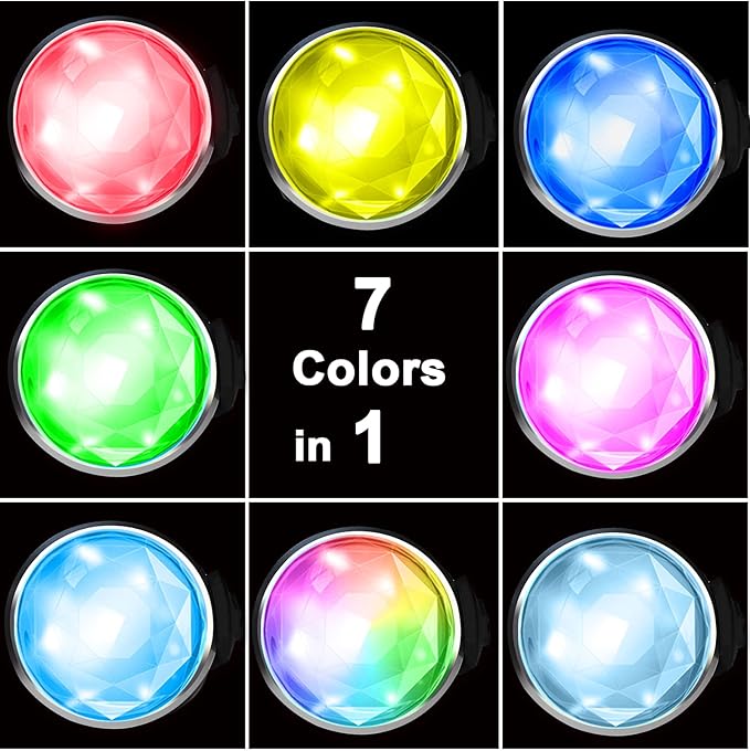 Tubasion 2-Pack Rechargeable Dog Collar Light, 2025 Best 7 Color Changing Light for Dog Collar with 100% Waterproof and Durable Silicone Band. Dog Lights for Night Walking, Camping, Bike