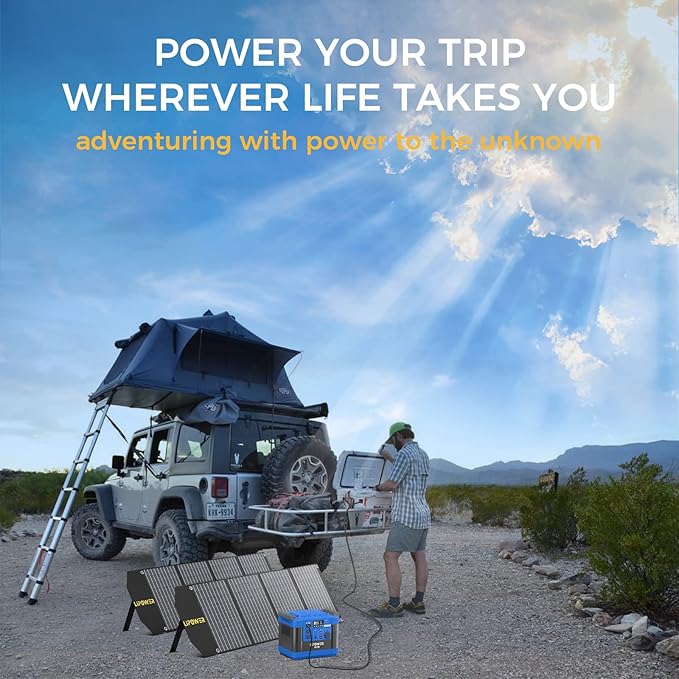 Lipower Solar Generator, 1120Wh Power Station 3 * 1000W AC Outlets(2000W peak), 60W USB-C Output, Generator for Camping, CPAP, Home Backup