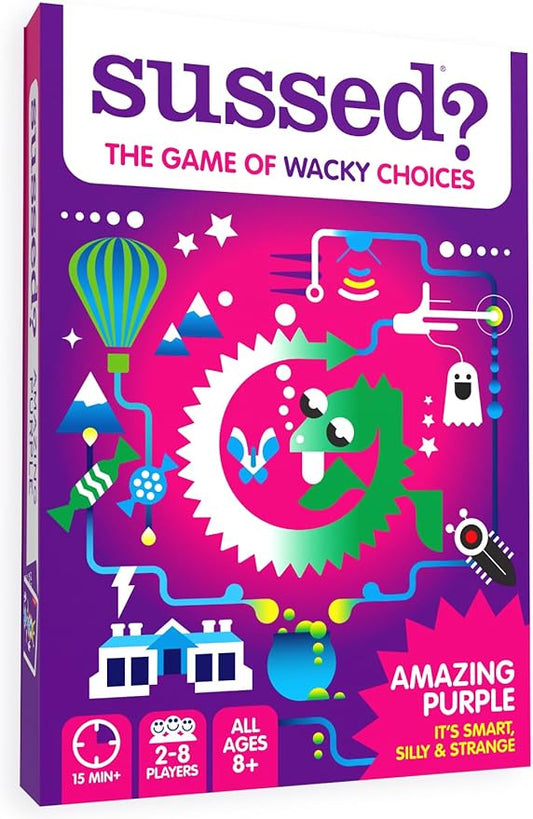 SUSSED Wacky ?˜What Would You Do??Card Game - Fun Boo Basket Stuffer for Girls, Boys & Kids - Builds Social Skills & Confidence - Purple Pack: Dragons, Space & Magic