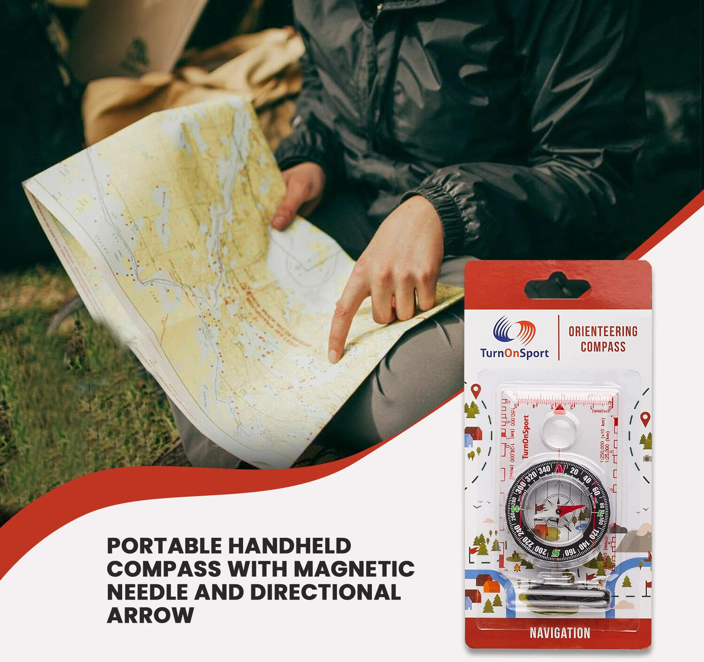 Orienteering Compass Hiking Backpacking Compass | Advanced Scout Compass Camping Navigation - Boy