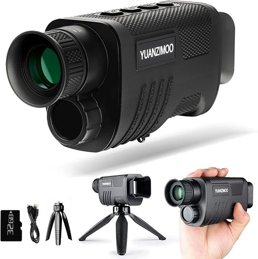 Upgraded Night Vision Monocular Digital Infrared Monocular Telescope for 100% Darkness with 8X Zoom