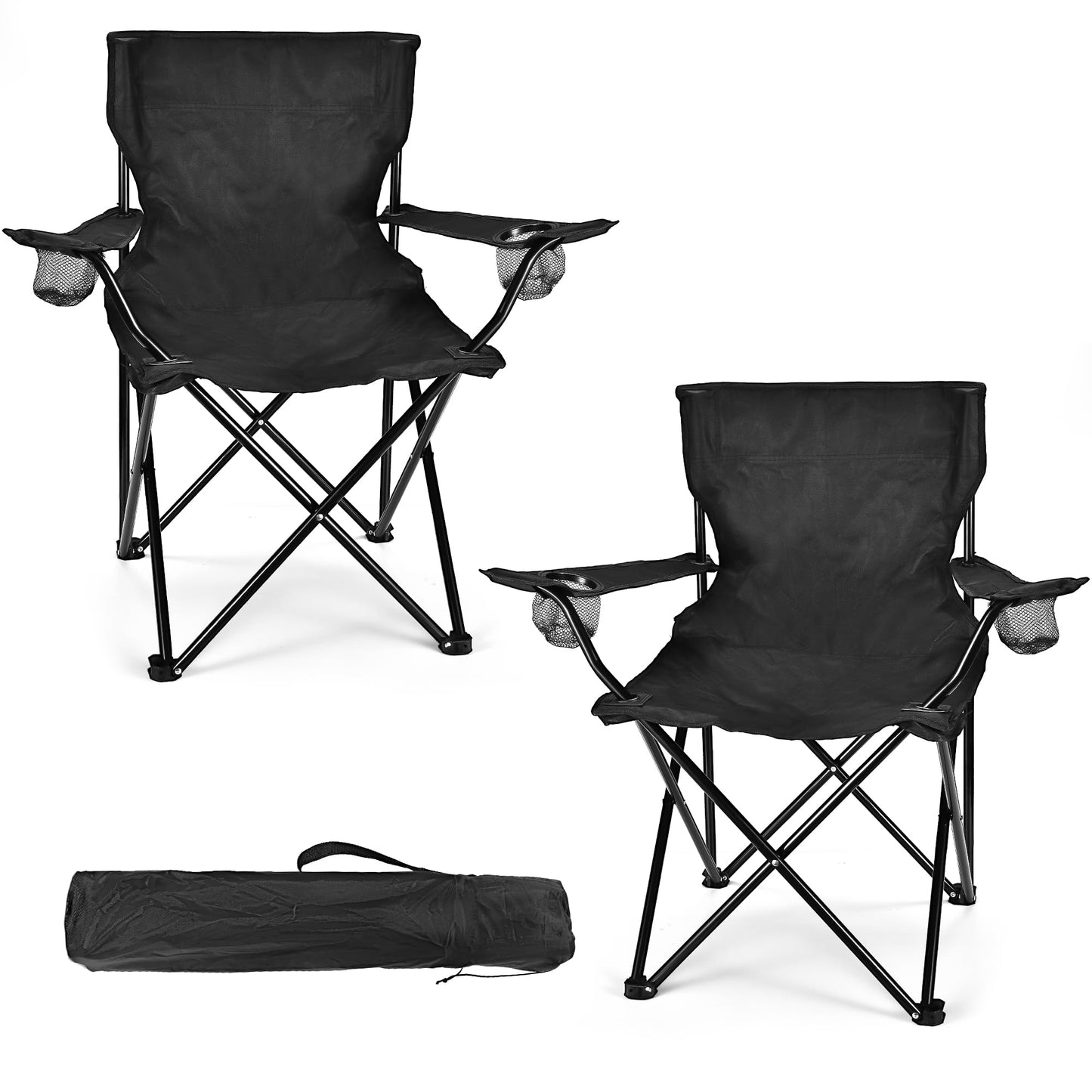 WEIDIORME 2 Pack Lightweight Camping Chairs for Adults & Teens, Capacity Foldable Portable Chairs