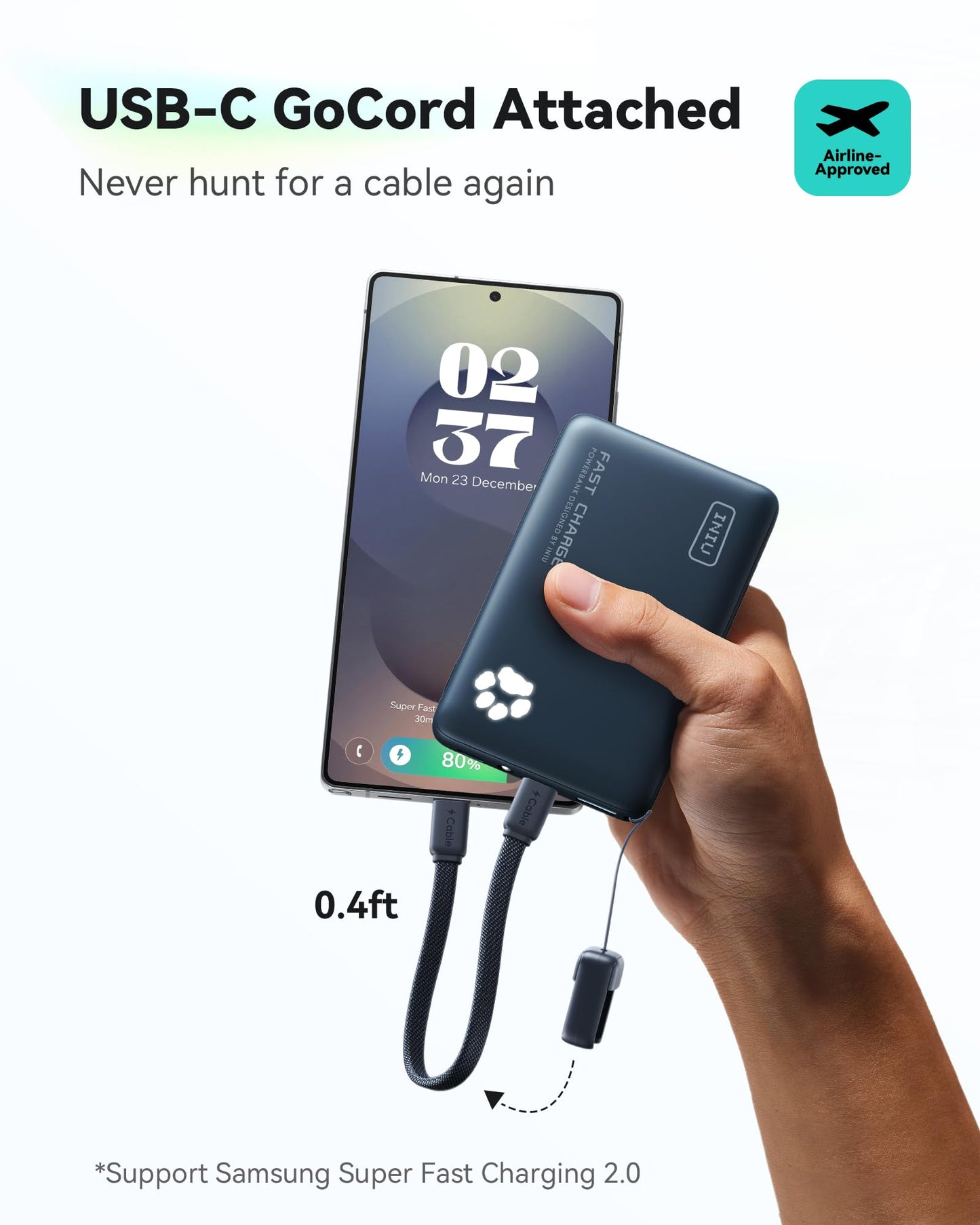 INIU 45W Fast Charging Portable Charger, Smaller 10000mAh Travel Power Bank